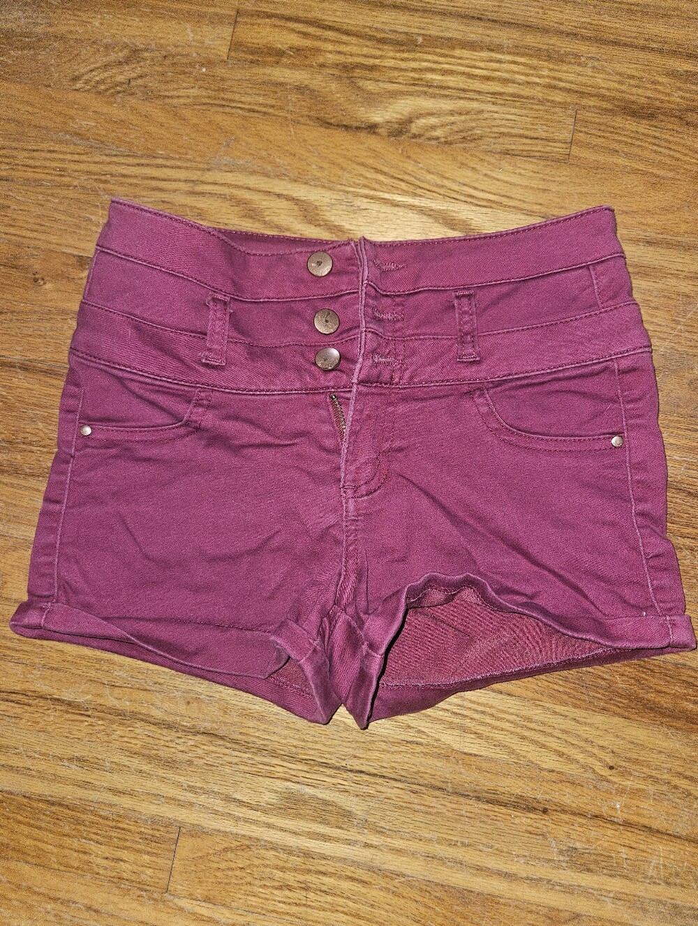 refuge High-Waisted Berry Red/ Maroon Shorts Size 0 Burgundy